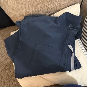 FIGS Rafaela Cargo ScrubJumpsuit small dark harbor